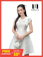 Váy Đầm A Nơ Ngực Unaa Fashion Kiểu Dáng Trẻ Trung, Chất Liệu Cao Cấp, Siêu Mềm Mịn, Lên Form Đứng Dáng UNDV2303010