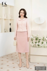 Áo  Dạ Text Cổ Sen Giao Cúc NKFAK2311010 Thời Trang NK Fashion Trẻ Trung Phong Cách Hàn Quốc, Chất Liệu Dày Dặn, Mịn, Dễ Phối Đồ