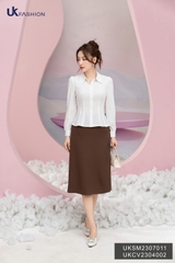 Sơ mi dài tay Sup eo UK Fashion công sở Tay Dài Thời Trang Basic Chất Liệu Vải Hàn, Thoáng Mát UKSM230701