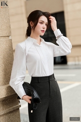 Sơ mi cổ đức Fashion kiêu dáng mới lạ, sang, trẻ LUSM2506012 ( Ko kèm QU/CV/PK)