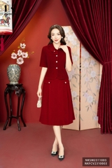 NK Fashion Áo Sơ Mi Nhung Nơ Vai, Sang Trọng NKSM2311003