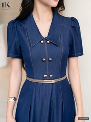 Đầm denim mềm mịn sang trọng cực chất LUDV2601001