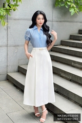 Chân Váy Dài Xếp Ly NK Fashion Công Sở Nữ Thiết Kế Basic Sang Trọng, Chất Liệu Vải Nhập Hàn Co Giãn, Mềm Mịn NKCV2401003