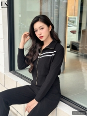 Bộ Đồ Nhung Khoá Kéo NK Fashion Công Sở Nữ Trẻ Trung, Thoải mái Vải Mềm Mịn NKBD2410002