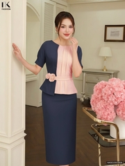 Set chân váy bút chì + áo phối màu hoa eo điệu đà NKBD2507006