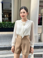 Sơ mi tơ cổ vạt hoa cực xinh xắn UKFSM2409014
