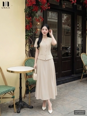 Áo cổ V vạt chéo cơi túi phong cách trẻ trung xinh xắn UNSM2604002