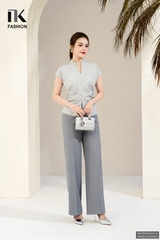 Sơ ni cổ tàu V xếp eo, kiểu dáng mới, sang xịn không ngờ NKSM2502015