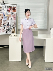 Sơ Mi Kẻ Cổ Đức Phối Cổ Viền Thời Trang Công Sở NK Fashion Trang Nhã, Trẻ Trung, Vải Mềm NKSM2501006