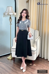 Chân váy xòe UK Fashion Công Sở Nữ Thanh Lịch, Vải Mềm Mịn UKCV2405005