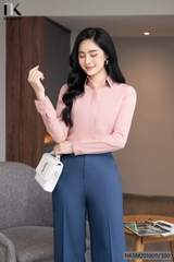 Áo Sơ Mi Dài Tay Cổ Đức Nẹp Dấu Khuy cơ bản phù hợp nhiều kiểu dáng NKSM2010011 ( Ko kèm QU/CV/PK)