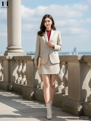 Vest cổ ve liền kiểu dáng thoải mái, siêu sang và dễ mặc UNAK2509010