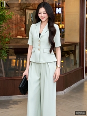 Kí giả cổ ve 3 cúc thanh lịch, gọn gàng NKSM2601011