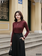 Quần ống rộng đơn giản, dễ mặc tôn dáng UNQU2511001