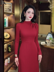 Áo dài thiên cách tân cổ điển vừa sang mà vẫn giữ vẻ truyền thống LUDV2512007 ( Ko kèm quần + có kèm phụ kiện )