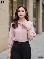 Sơ mi cổ đức bấu mí tay lịch sự UNSM2508013