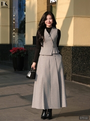 Gile xếp eo text min kiểu dáng mới, nhẹ nhàng dễ mặc NKSM2510010