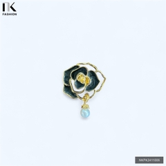 Táp cài hoa hồng khuyết mạ vàng sang đẹp NKPK2411006