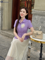 Sơ mi cổ đức súp kép dễ mặc, điệu đà UKSM2504019