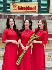 Áo dài 2 tà duyên dáng, mới lạ NKDV2411001 ( ko kèm quần + PK)