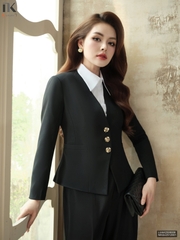 Vest 2 lớp không cổ 3 cúc kiểu dáng điệu đà mới LUAK2508006