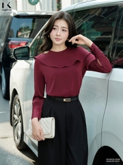 Sơ mi tiệc vạt cổ bay kiểu mới lạ, siêu sang chảnh NKSM2510006