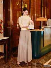 Quần ống rộng cạp V thoải mái, sang NKQU2502005