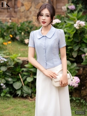 Sơ mi cổ sen nẹp ôm vừa thon gọn tôn dáng NKSM2604012