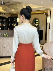 Sơ Mi Lụa Cổ Nơ NK FASHION Thời Trang Công Sở Trẻ Trung, Sang Trọng, Dễ Phối Đồ NKSM2409018