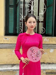 Áo dài gấm cổ tròn duyên dáng, thanh lịch NKDV2411003 ( ko kèm quần + PK)