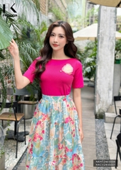 NK Fashion Chân Váy Hoa Nhún Tầng Thời Trang, Nữ Tính, Nhẹ Nhàng NKCV2405001