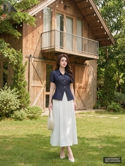 Kí giả demin 3 cúc lá cổ mềm mại mà sang LUAK2509007