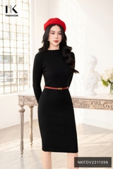 Đầm Len Ôm Tay Dài, Tone Dáng, Tay Dài  NKFDV2311099
