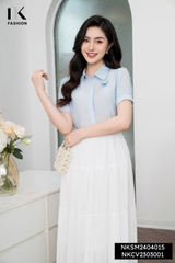 Áo Sơ Mi Cổ Sen Đính Nơ NK Fashion Trẻ Trung, Nữ Tính Cho Nàng Công Sở NKSM2404015
