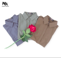 Áo Sơ Mi Dài Tay Cổ Đức Nẹp Dấu Khuy cơ bản phù hợp nhiều kiểu dáng NKSM2010011 ( Ko kèm QU/CV/PK)