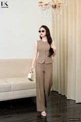 Bộ đồ kí giả phối tay + quần ống rộng Nary cực sang NKBD2503006