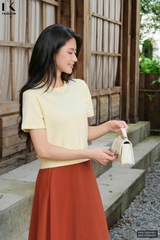 Thun cổ tròn kê ren xinh xắn, ứng dụng cao NKAT2504007