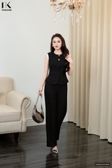 Bộ đồ kí giả phối tay + quần ống rộng Nary cực sang NKBD2503006