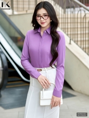 Áo Sơ Mi Dài Tay Cổ Đức Nẹp Dấu Khuy cơ bản phù hợp nhiều kiểu dáng NKSM2010011 ( Ko kèm QU/CV/PK)