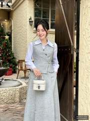 Áo Ghile xước xếp eo sang xịn ghép set công sở lịch sự NKSM2410006 ( Ko kèm CV - PK )