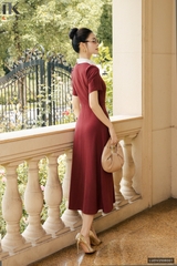 Đầm phối cổ cúc bọc kiểu dáng thanh lịch, sang chảnh LUDV2506001