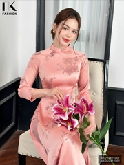 Áo dài lụa sơn mài kiểu dáng mới,thanh lịch không kém phần quý phái NKDV2411002 ( ko kèm quần + PK)