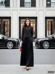 Áo khoác dạ cổ tròn 2 túi ốp dày dặn, ấm áp UNAK2511005