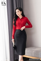 Áo Sơ Mi Dài Tay Cổ Đức Nẹp Dấu Khuy cơ bản phù hợp nhiều kiểu dáng NKSM2010011 ( Ko kèm QU/CV/PK)