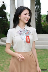 Sơ mi Linen cổ đức diễu dọc ngang mềm mịn, mướt, dễ mặc NKSM2505005