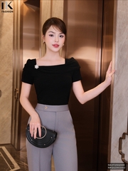 Áo Thun Vai Chùm Nhún Trẻ Trung, Nữ Tính Vải Mềm Mịn NKAT2502006 ( Ko kèm QU/CV/PK)