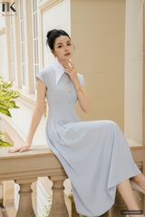 Đầm vai chờm phối cổ đơn giản mà sang LUDV2504001