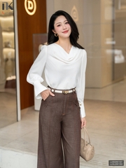 Sơ mi dài tay cổ đổ mềm mịn, thướt tha sang chảnh tiểu thư LUSM2601021