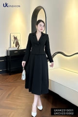 Chân Váy Xếp Ly UK Fashion, chân váy xòe đơn giản, Thanh Lịch, Nữ Tính cho quý công công sở, dễ phối đồ UKCV2310002