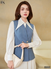 Áo ghile cổ neo 4 cúc sang chảnh LUAK2508002